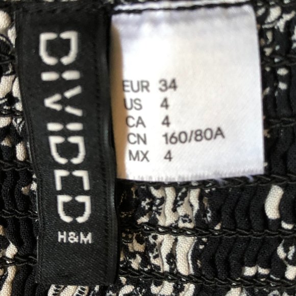 H&M Asymmetrical Black & White Paisley Dress with Adjustable Spaghetti Straps - Picture 7 of 13